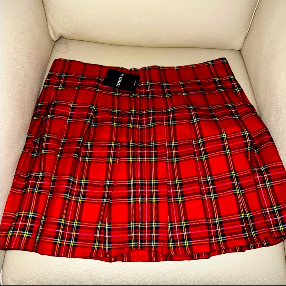 Forever 21 pleated plaid mini skirt